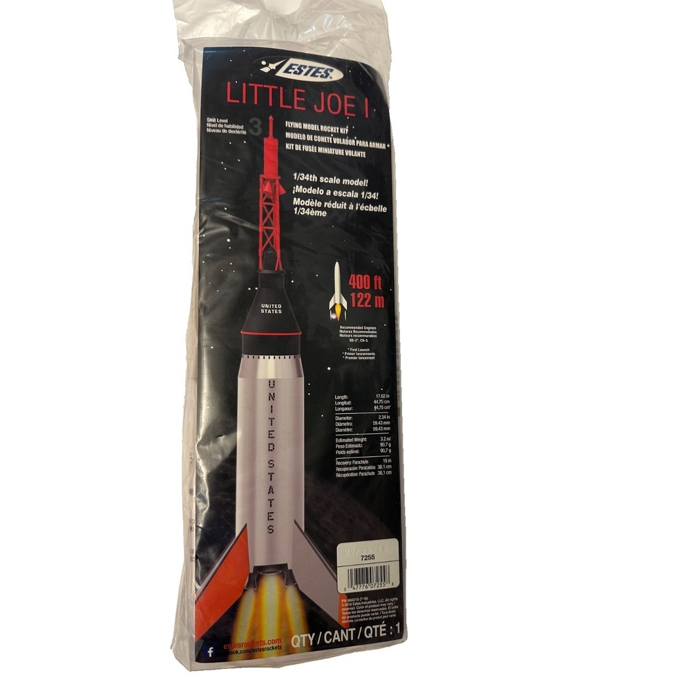Little Joe 1 Model Rocket Kit - Estes 7255 Sealed Length 17.62"
